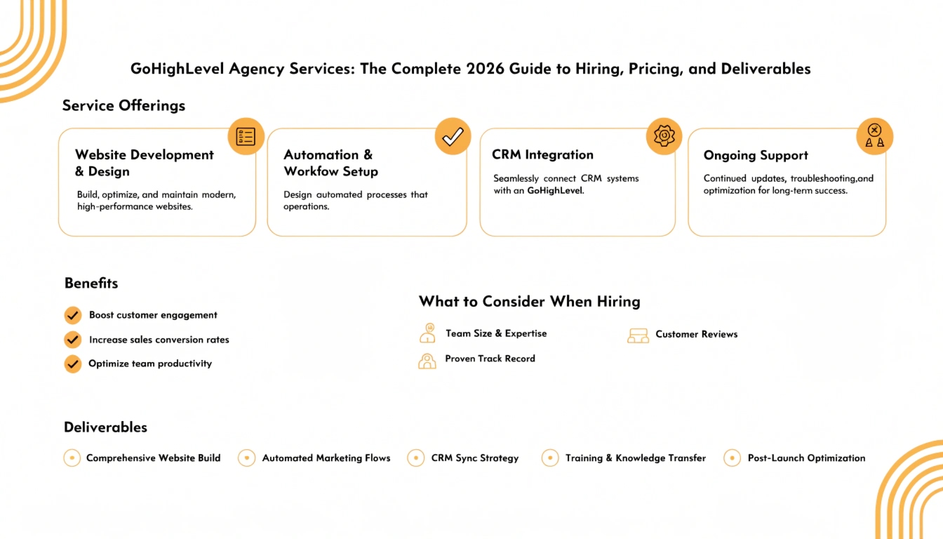 GoHighLevel Agency Services: The Complete 2026 Guide to Hiring, Pricing, and Deliverables