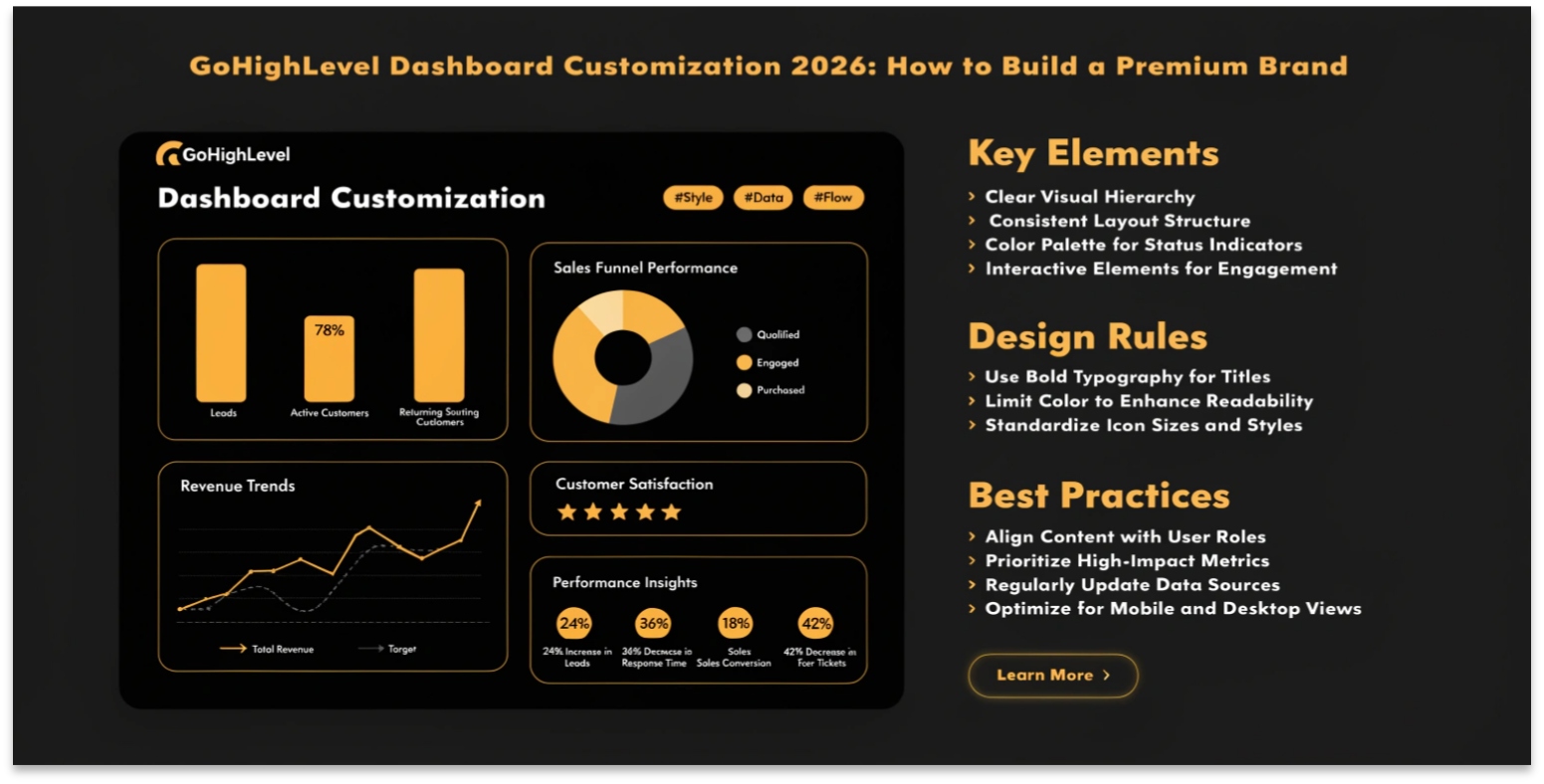 GoHighLevel Dashboard Customization 2026: How to Build a Premium Brand