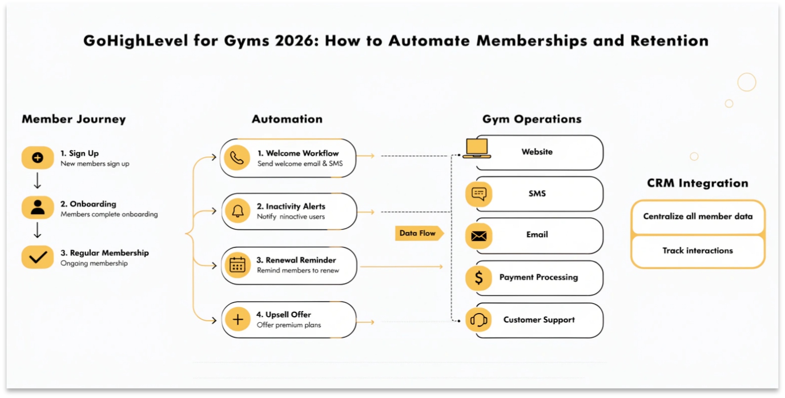 GoHighLevel for Gyms 2026: How to Automate Memberships and Retention