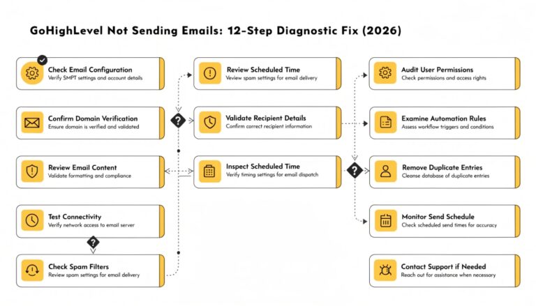 GoHighLevel Not Sending Emails: 12-Step Diagnostic Fix (2026)